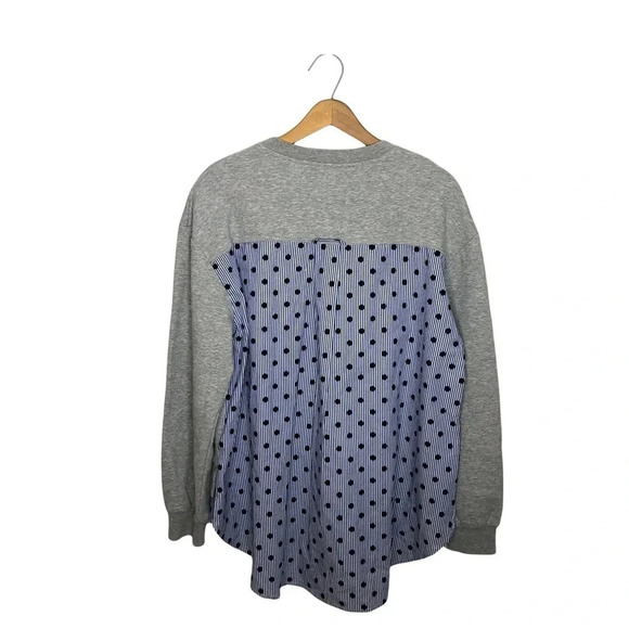 JASON WU Layered Poplin Mixed Media Cotton Jersey Crewneck Sweater - Picture 7 of 14